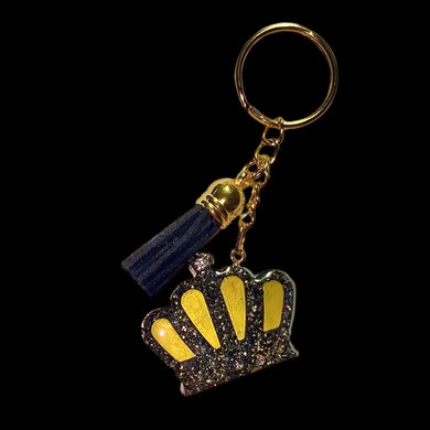 Acrylic Glitter Crown Keychain with Tassel