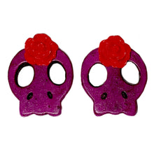 Load image into Gallery viewer, Howlite SugarSkull Earrings
