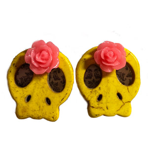 Howlite SugarSkull Earrings