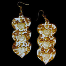 Load image into Gallery viewer, Heart to Heart Stack Resin Earrings-Clear Gold
