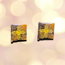 Load image into Gallery viewer, ZiaHeart NM State Earrings-BlkGdGdgltr
