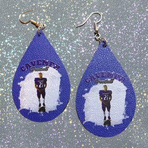 FL Teardrop Earrings-Custom Carlsbad Cavemen Blue