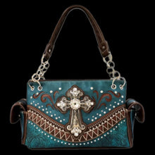 Load image into Gallery viewer, Western Rhinestone Cross Embellished Shoulder Bag-TL
