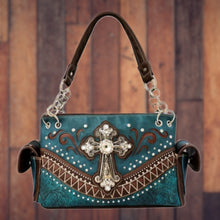 Load image into Gallery viewer, Western Rhinestone Cross Embellished Shoulder Bag-TL
