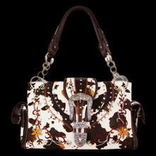 Load image into Gallery viewer, Western Cowprint Shoulder Bag-BRN
