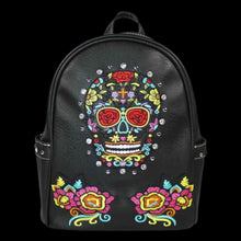 Load image into Gallery viewer, Floral Sugar Skull Backpack
