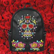 Load image into Gallery viewer, Floral Sugar Skull Backpack
