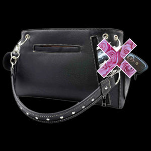 Bolso de hombro estilo western con tachuelas y diamantes de imitación - ROJO