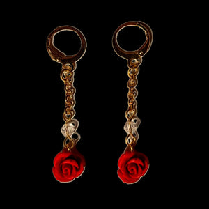 Rose Chain Link Earrings