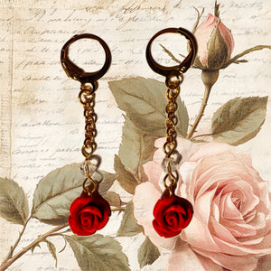 Rose Chain Link Earrings