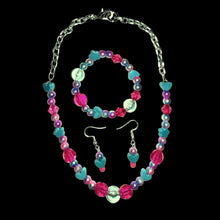 Cargar imagen en el visor de la galería, Hot Pink and Turquoise Candy Kids Jewelry Set
