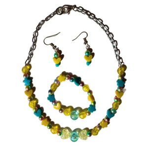 Yellow and Turquoise Candy Kids Jewelry Set