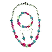 Cargar imagen en el visor de la galería, Hot Pink and Turquoise Candy Kids Jewelry Set
