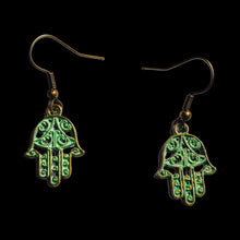 Load image into Gallery viewer, Patina Hamsa Hand Earrings
