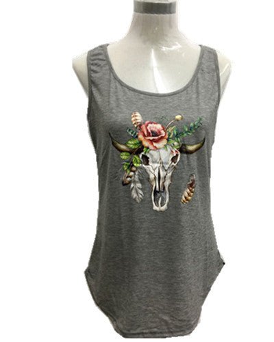 Floral Skull Bliss Tank Top