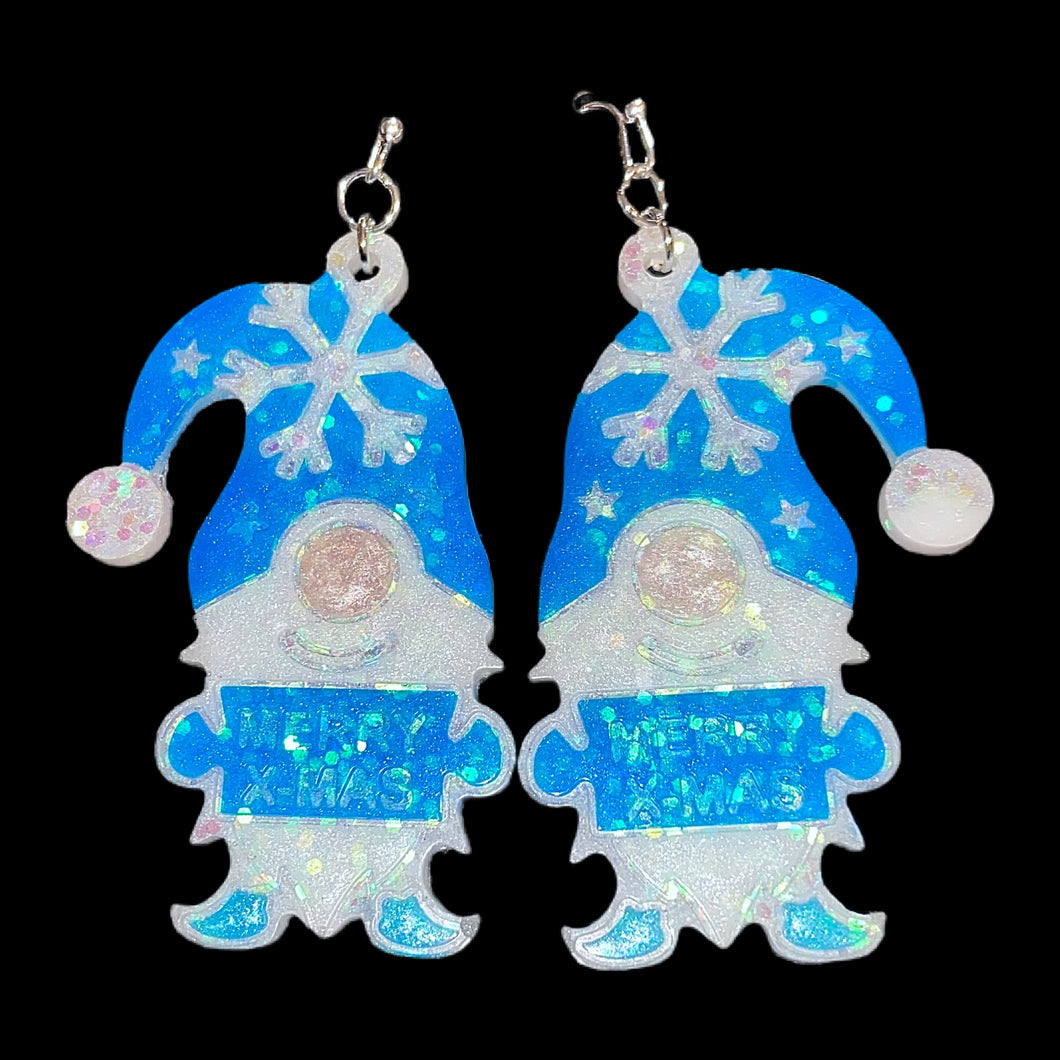 Gnome “Merry Christmas” Earrings-BluIrrid