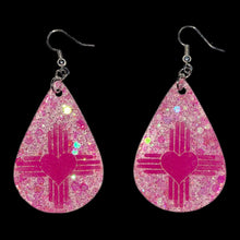 Load image into Gallery viewer, New Mexico Heart-Zia Teardrop Earrings
