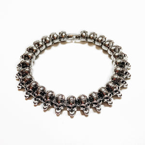 Silver Skull Link Bracelet