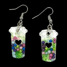 Load image into Gallery viewer, CoffeeToGo Earrings-MixBublGrnGltr
