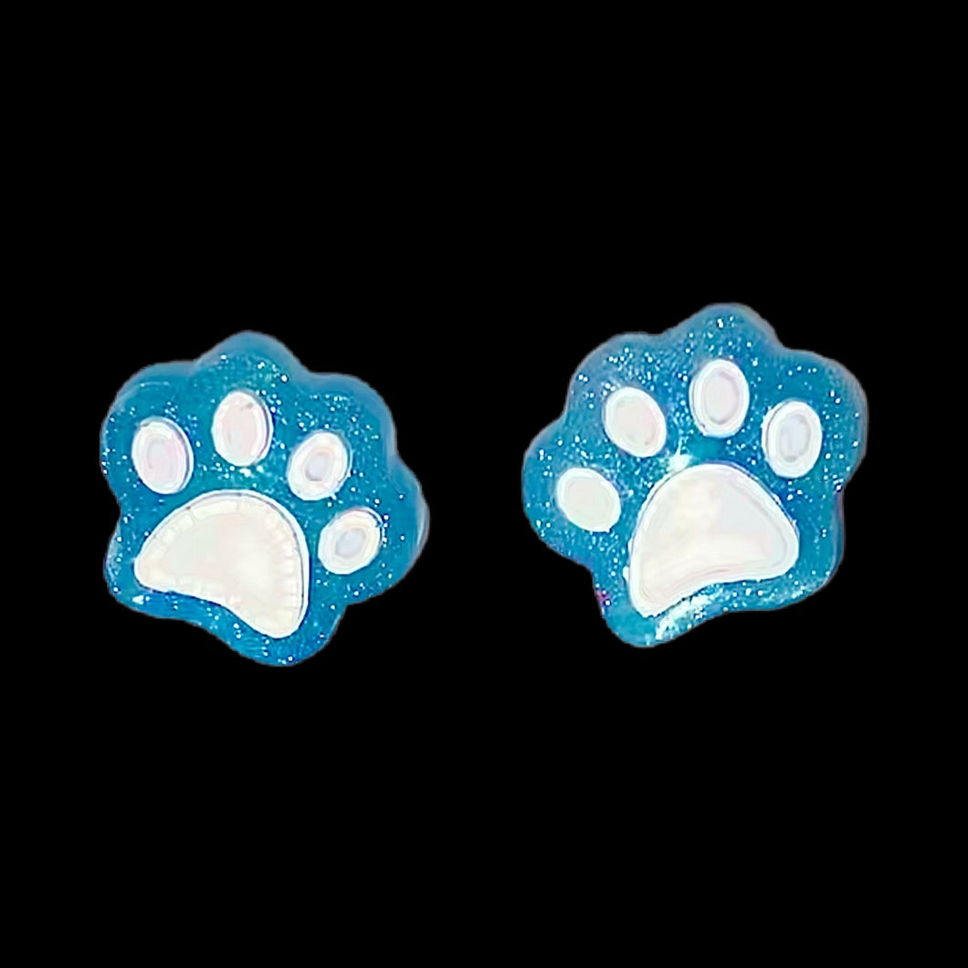 Pawprint Earrings-LtBlu