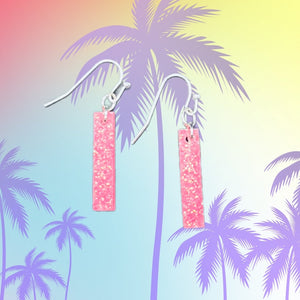 Linear Dangle Earrings-NeonPkGltr