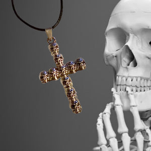 Skull Stack Cross Necklace