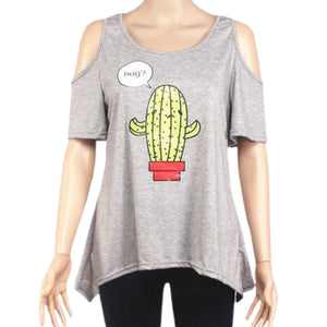 Cactus Hugs Bare Shoulder Tee