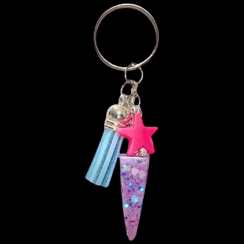 Purple Unicorn Horn and Tassel Keychain-TTHPS