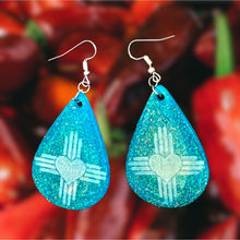 Load image into Gallery viewer, New Mexico Heart-Zia Teardrop Earrings-SkyBlu
