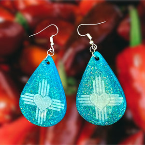 New Mexico Heart-Zia Teardrop Earrings-SkyBlu