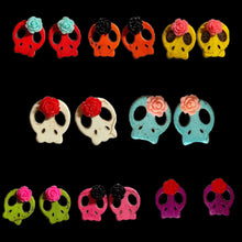 Load image into Gallery viewer, Howlite SugarSkull Earrings
