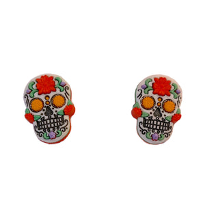 Sugar Skull Red Earrings