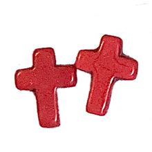 Load image into Gallery viewer, Howlite Cross Earrings
