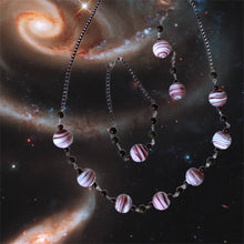 Load image into Gallery viewer, Out Of This World Maroon Marbles Necklace Earrings Set
