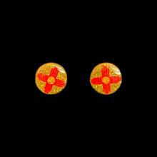 Load image into Gallery viewer, Zia Round Earrings-Small YellowRed
