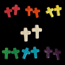 Load image into Gallery viewer, Howlite Cross Earrings
