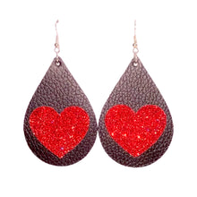 Load image into Gallery viewer, FL Teardrop Heart Earrings
