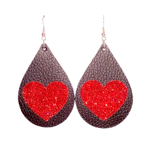 FL Teardrop Heart Earrings