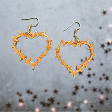 Load image into Gallery viewer, Thorn Heart Earrings-Gold
