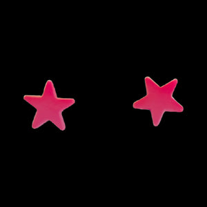 Star Earrings in Hot Pink