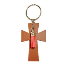 Load image into Gallery viewer, FL Rose Gold Cross with Tassel Keychain
