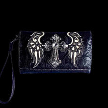 Load image into Gallery viewer, Cross and Wings Wallet-Blk
