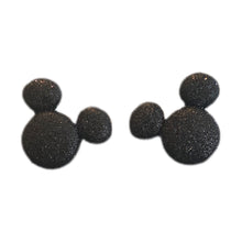 Load image into Gallery viewer, Mickey Mouse Black Glitter Earrings
