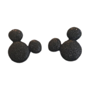 Mickey Mouse Black Glitter Earrings