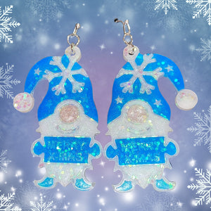 Gnome “Merry Christmas” Earrings-BluIrrid