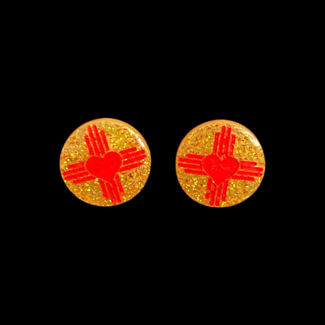 ZiaHeart Round Earrings-YellowRd