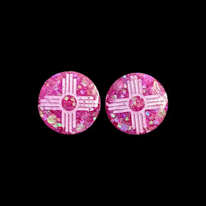 Zia Round Earrings-HPWhite