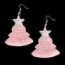 Load image into Gallery viewer, Christmas Tree Earrings - Light Pink
