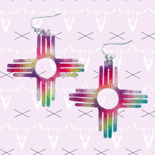 Load image into Gallery viewer, New Mexico Zia Symbol Earrings-NeonRbow
