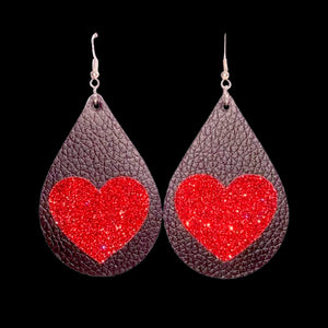 FL Teardrop Heart Earrings